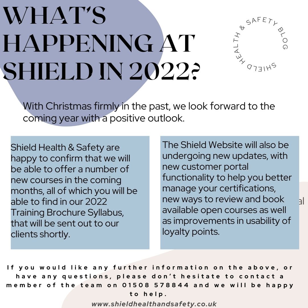 What's happening at Shield Health & Safety in 2022?